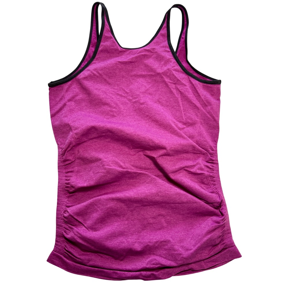 Lululemon Pink Berry Ruched Racerback Tank Top Mesh Back Magenta Size 6 Est